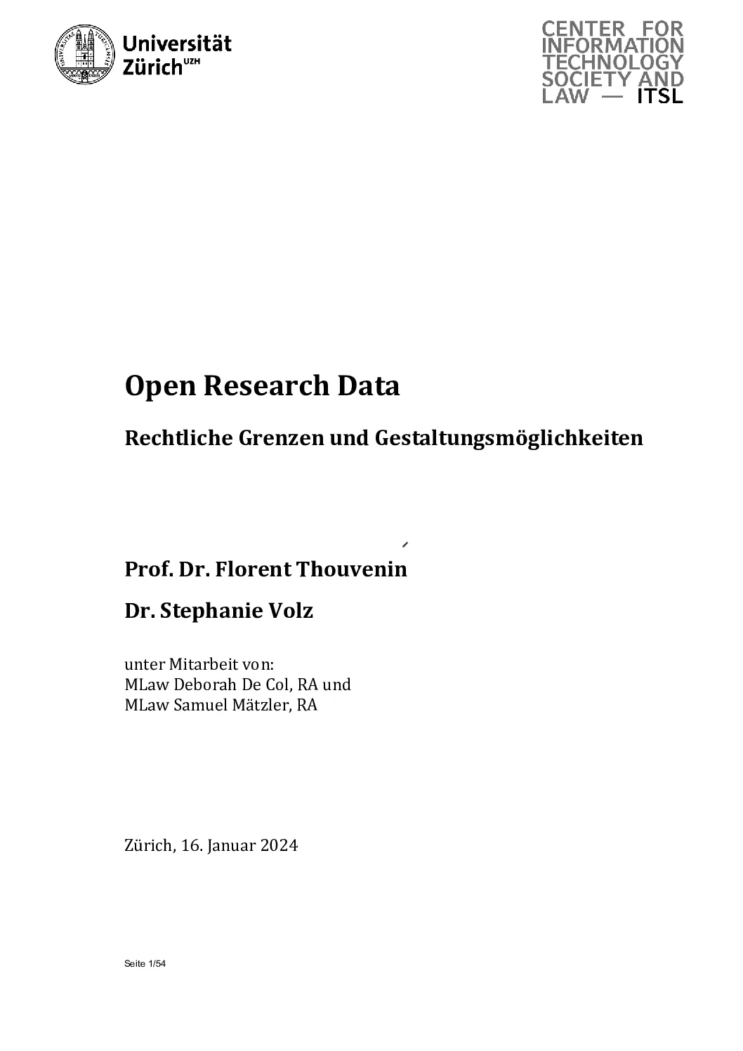 Bericht ETH Open Research Data_D